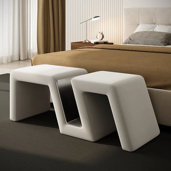 Modern White Velvet Bedroom Storage Bench Upholstered Long Bed End Bench 3 Modern White Velvet Bedroom Storage Bench Upholstered Long Bed End Bench