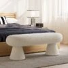 Modern White Boucle Bedroom Bench Upholstered Long Bench With 2 Legs 2 Modern White Boucle Bedroom Bench Upholstered Long Bench With 2 Legs -Best Furniture Store 3b74e1ca7e6f212a711a2a8164b93a2b