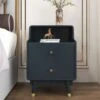 Blue Nightstand Modern Nightstand Stylish Bedside Table With 2 Drawers With Shelf -Best Furniture Store 3e0454b48eb2ff3391d97784f89fb897