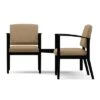 Two Vinyl Guest Chairs With Connecting Corner Table Set -Best Furniture Store 75573 1