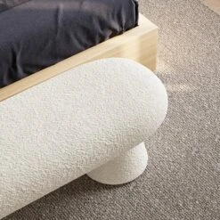 Modern White Boucle Bedroom Bench Upholstered Long Bench With 2 Legs -Best Furniture Store 7e84587e4fddd5189d68522c8791631f