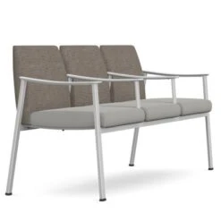 Drea Triple Vinyl Guest Chair W/ Half Arm