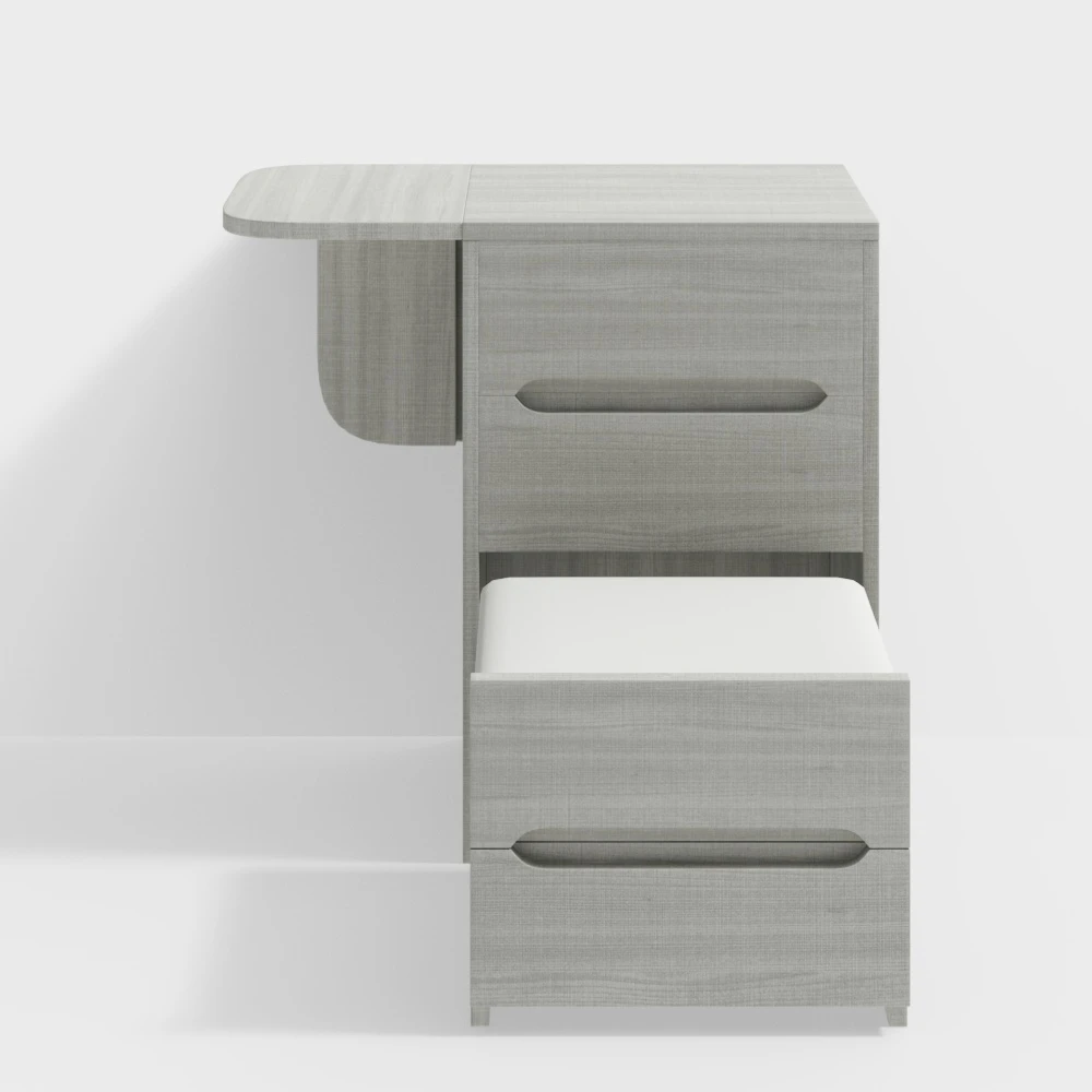 Nordic Flip Top White Makeup Vanity Mini With Stool & Mirror 5 Nordic Flip Top White Makeup Vanity Mini With Stool & Mirror - Image 3