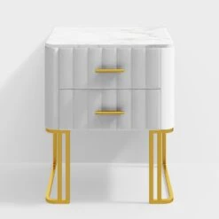 White Modern Small 2 Drawers Nightstand With Faux Marble Top And Gold Base 9 White Modern Small 2 Drawers Nightstand With Faux Marble Top And Gold Base -Best Furniture Store L3D446S265ENDP4X36ZIUWF3UULUF3P3XO888 1000x1000