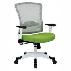 White Frame Mesh And Fabric Ergonomic Computer Chair
