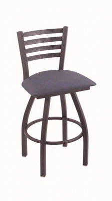Faux Leather Or Wood Big & Tall Stool W/Back - 25"H Swivel Seat