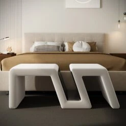 Modern White Velvet Bedroom Storage Bench Upholstered Long Bed End Bench 10 Modern White Velvet Bedroom Storage Bench Upholstered Long Bed End Bench -Best Furniture Store ca91f808c780ce42a4c30658bf7b0ba7