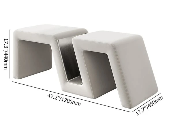 Modern White Velvet Bedroom Storage Bench Upholstered Long Bed End Bench 8 Modern White Velvet Bedroom Storage Bench Upholstered Long Bed End Bench - Image 6